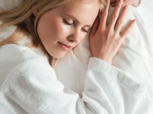 Close up portrait beautiful young woman bathrobe scaled 1 215x161