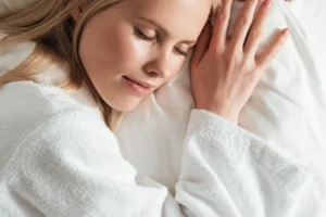 Close up portrait beautiful young woman bathrobe scaled 1 300x200