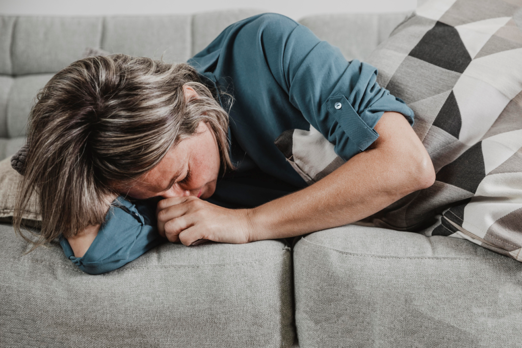Adult woman stressing out home 1024x682