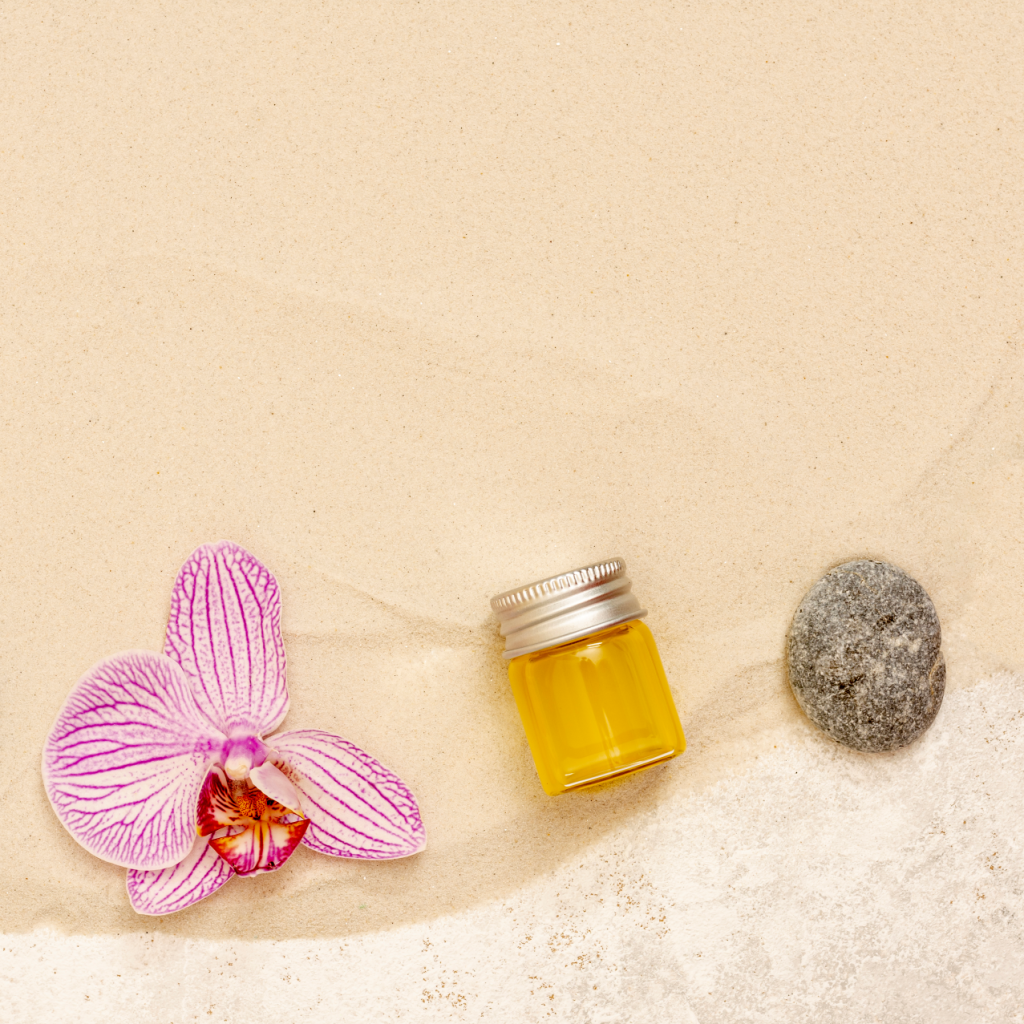 Top view spa arrangement with oil flower 1024x1024
