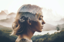 Young woman nature beauty freedom generated by ai 130x86