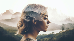 Young woman nature beauty freedom generated by ai 300x168