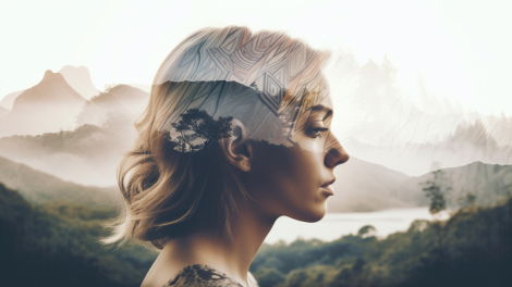Young woman nature beauty freedom generated by ai 470x264
