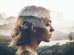 Young woman nature beauty freedom generated by ai 74x55