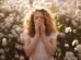 Woman suffering from allergy by being exposed flower pollen outside 74x55