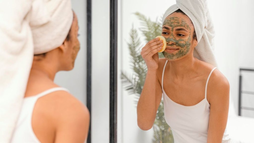 Young woman having homemade mask her face 1024x576