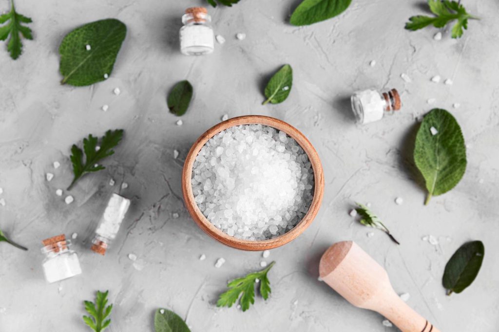 Flat lay natural salt concept 1024x682