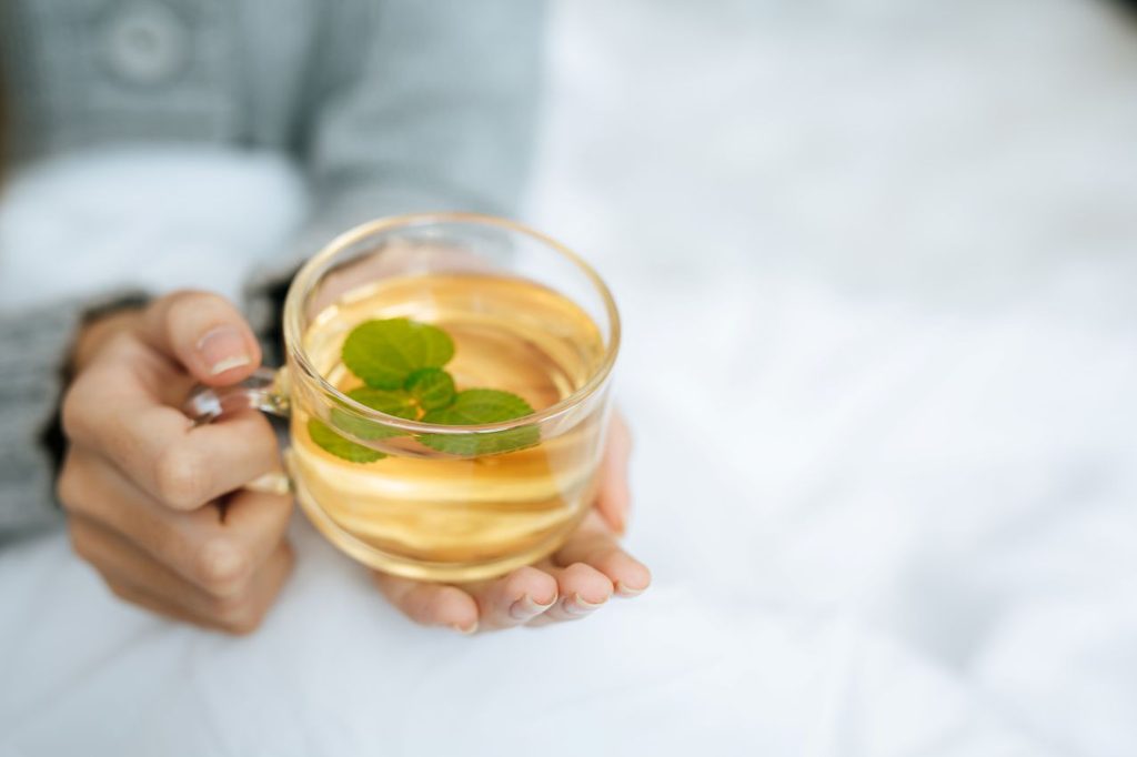 Sipping herbal tea cold day 1024x682